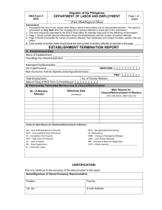 Establishment Termination Report Form (RKS Form 5) - DOLE-NCR