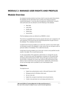 Manage User Rights and Profiles