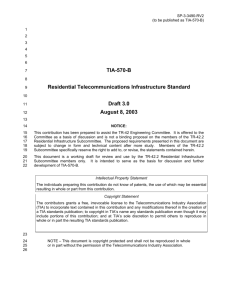 TIA-570-B Residential Telecommunications Infrastructure Standard