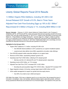 Liberty Global Reports Fiscal 2014 Results