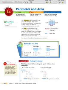 Perimeter and Area