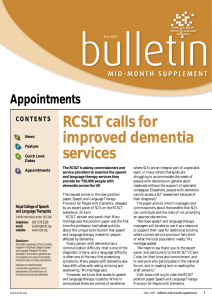RCSLT calls for improved dementia services