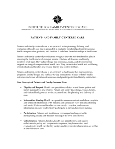 Core Concepts of Patient- and Family-Centered Care