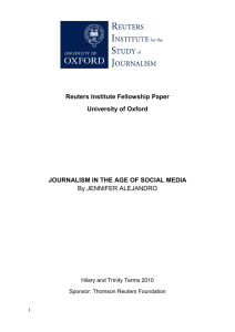'Journalism in the Age of Social Media'