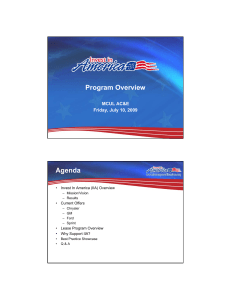 Program Overview Agenda