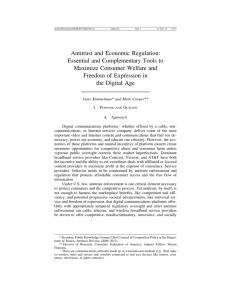 Antitrust and Economic Regulation: Essential and Complementary