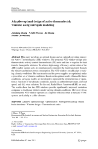 Adaptive optimal design of active thermoelectric windows using