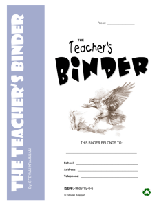 the teacher's binder