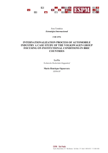 internationalization process of automobile industry a case study of