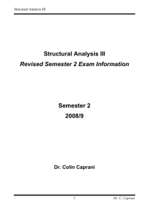 Structural Analysis III Revised Semester 2 Exam Information