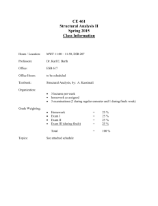 CE 461 Structural Analysis II Spring 2015 Class Information