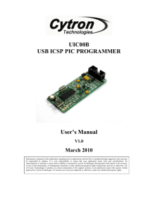 UIC00B USB ICSP PIC PROGRAMMER User's Manual