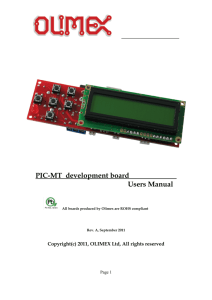 pic-mt development board with lcd buttons relay