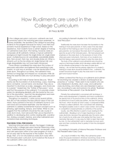 How Rudiments are used in the College Curriculum