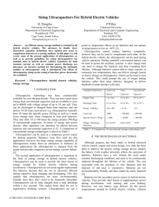 Sizing Ultracapacitors For Hybrid Electric Vehicles