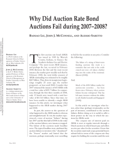 Why Did Auction Rate Bond Auctions Fail during 2007–2008?