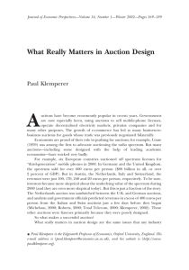 What Really Matters in Auction Design