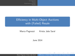 Eo ciency in Multi(Object Auctions with (Failed) Resale