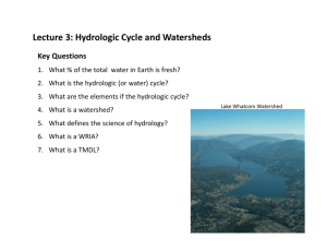 Lecture 3: Hydrologic Cycle and Watersheds