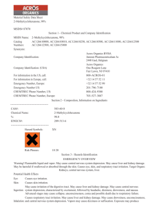 Material Safety Data Sheet 2-Methylcyclohexanone, 98% MSDS