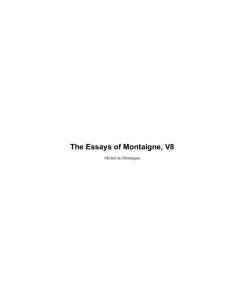 The Essays of Montaigne, V8