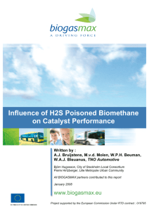 influence of H2S poisoned biomethane