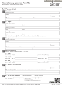 General tenancy agreement (Form 18a)
