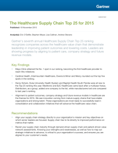 The Healthcare Supply Chain Top 25 for 2015