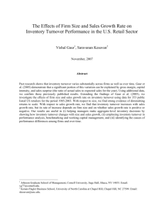 The Effects of Firm Size and Sales Growth Rate on Inventory