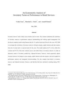 An Econometric Analysis of Inventory Turnover