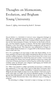 Thoughts on Mormonism, Evolution, and Brigham Young University