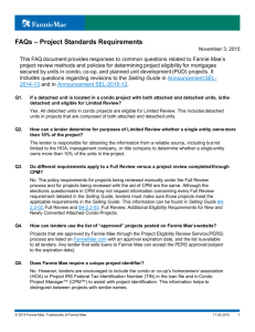 FAQs – Project Standards Requirements
