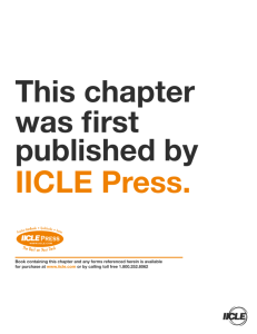 This chapter was first published by IICLE Press.