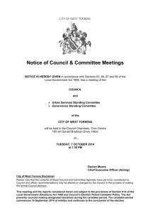 Notice of Council & Committee Meetings