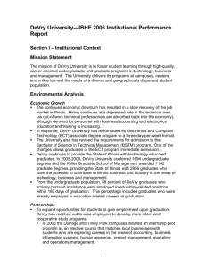 DeVry University—IBHE 2006 Institutional Performance Report