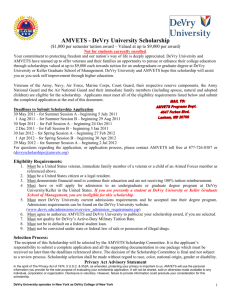 AMVETS - DeVry University Scholarship