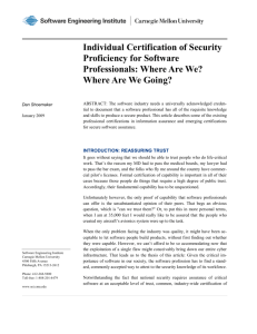 Individual Certification of Security Proficiency for Software