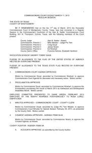 COMMISSIONERS COURT DOCKET MARCH 11, 2013 REGULAR