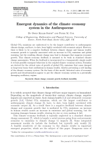 Emergent dynamics of the climate–economy system in the