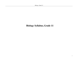 Biology Syllabus, Grade 11