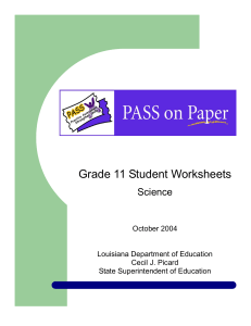 Grade 11 Student Worksheets - Louisiana Department of Education