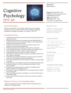 Cognitive Psychology - Vanguard University of Southern California
