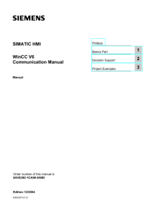 SIMATIC HMI WinCC V6 Communication Manual