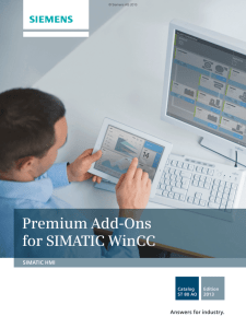 SIMATIC HMI - Premium Add-Ons for SIMATIC WinCC