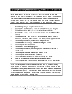 Descriptive Prompts for Elementary, Middle and High Schools