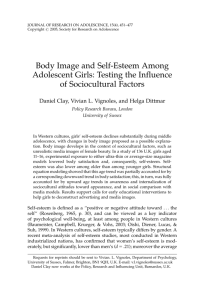 Body Image and Self-Esteem Among Adolescent Girls: Testing the