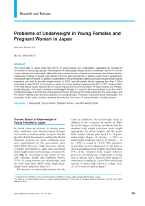 Problems of Underweight in Young Females and Pregnant Women