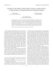 The Role of the Media in Body Image Concerns Among Women: A