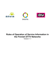 Rules of Operation in DTTV Network