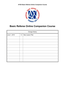 Basic Referee Online Companion Course